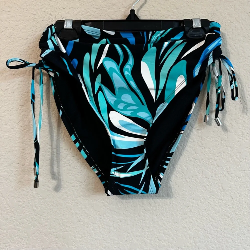 Coco Reef Bikini Bottom Blue Black Multi Swirl Knock Out High Waist Swimsuit